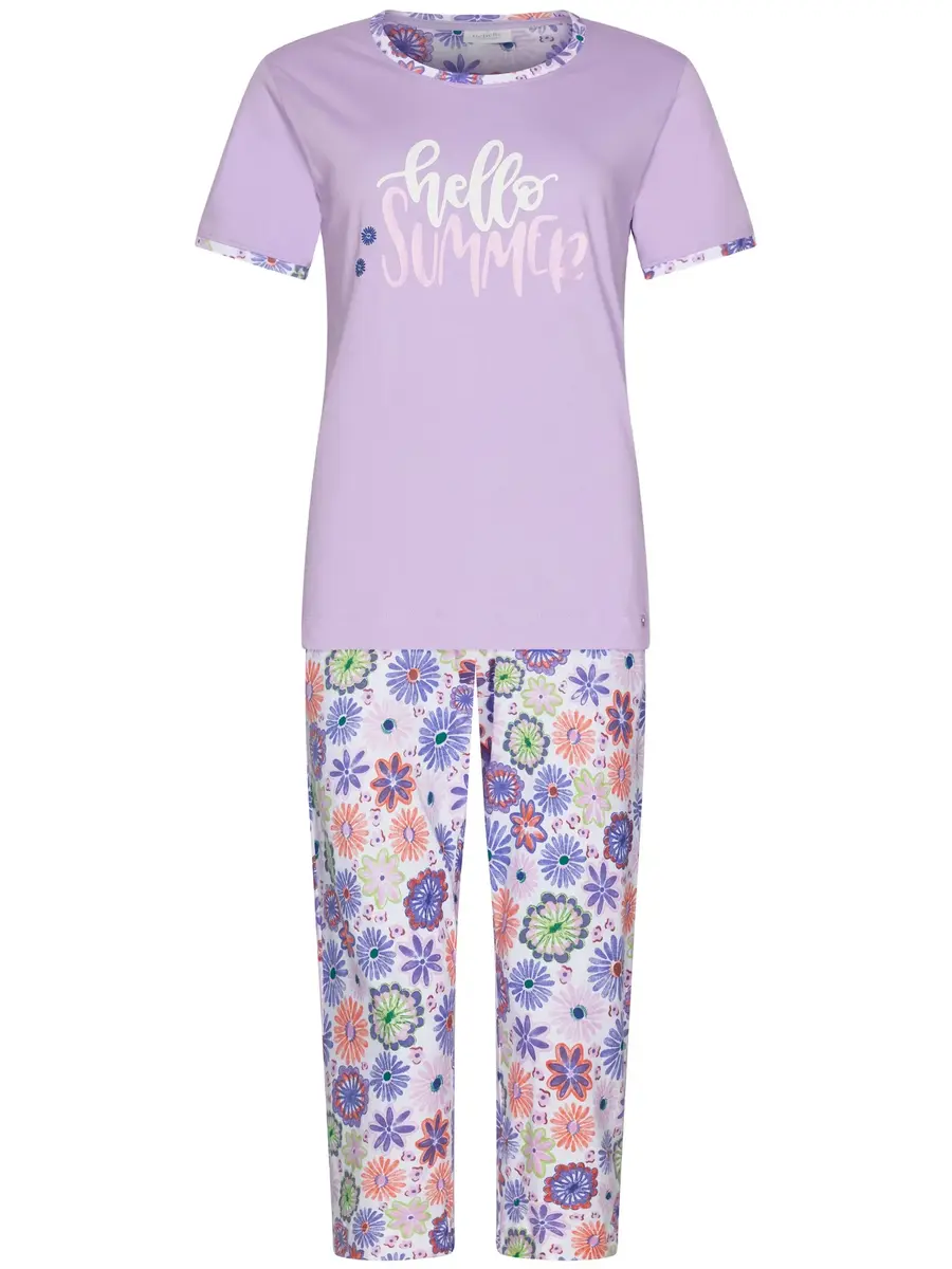 Rebelle capri pyjama dames - Pink Bloom - Copy