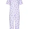Rebelle capri pyjama dames doorknoop -  Waterflower