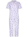 Rebelle capri pyjama dames doorknoop -  Waterflower