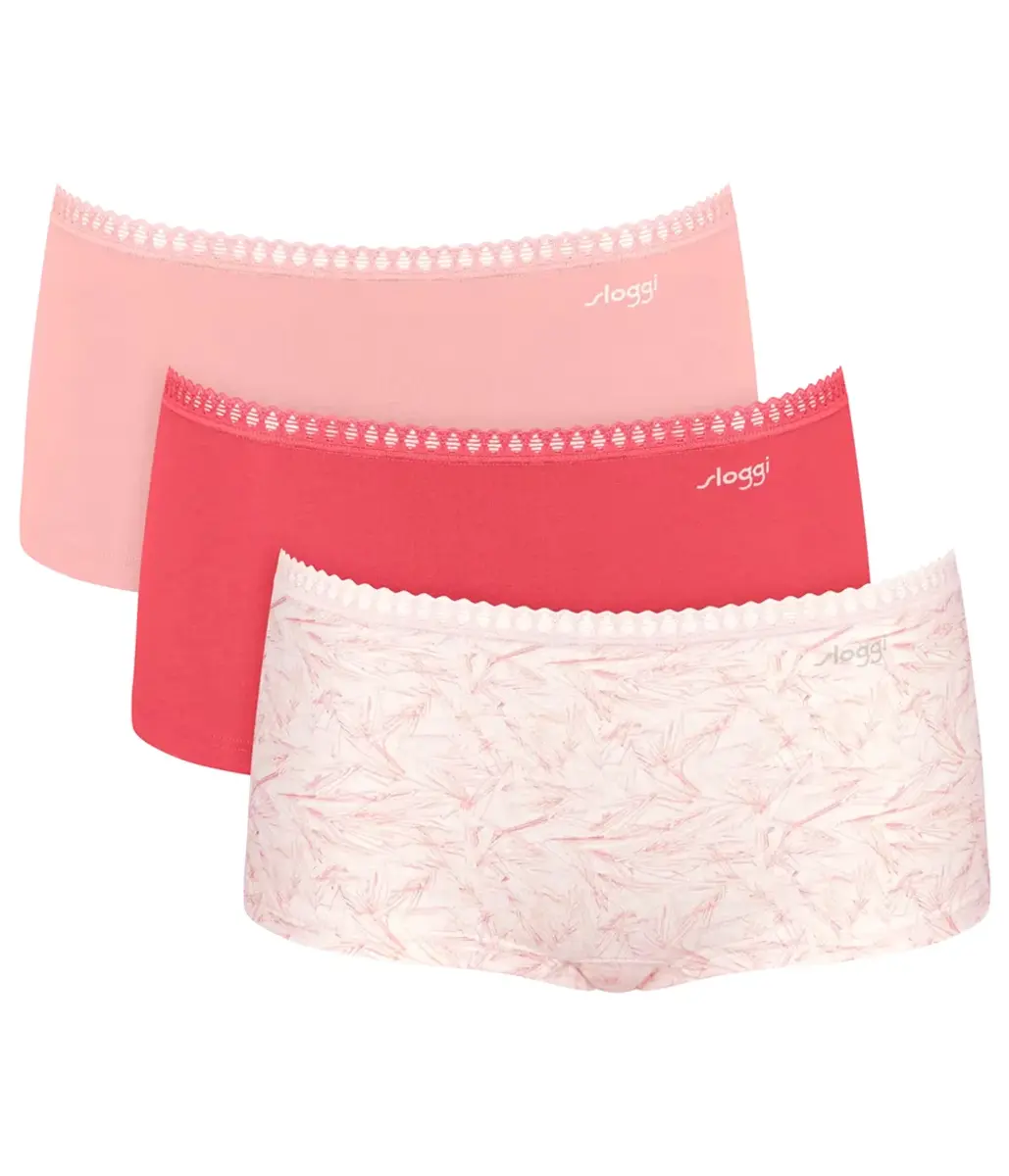 Sloggi 3-pack Crush Go dames boxershorts - Biologisch Katoenen dames onderbroeken - Multipack vrouwen ondergoed Sloggi 3-pack Crush Go dames boxershorts - Biologisch Katoenen dames onderbroeken - Multipack vrouwen ondergoed