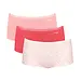 Sloggi 3-pack Crush Go dames boxershorts - Biologisch Katoenen dames onderbroeken - Multipack vrouwen ondergoed - Rood combi