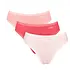 Sloggi 3-pack Crush Go - High legs slips dames - Hoog opgesneden dames onderbroeken biologisch katoen - Rood combi