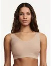 Chantelle Bralette top met vulling - Soft Stretch - Padded top - Bralette / BH Top naadloos dames - Rood - zwart - Huidskleur