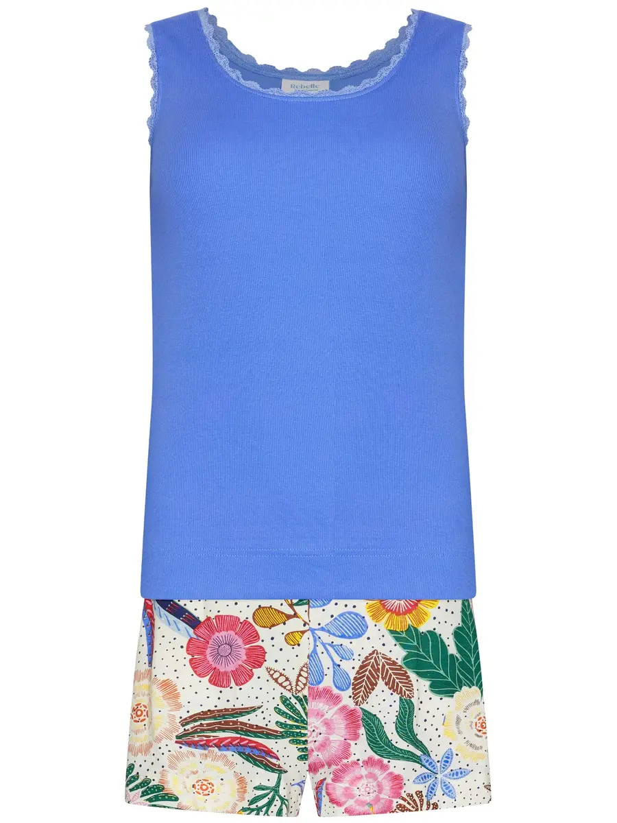 Rebelle dames shortama - Tropic Blush - Zomer pyjama