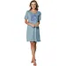 Pastunette dames nachthemd korte mouw - Sunshine -100% katoenen nachtjapon - Nachtmode dames - Blauw