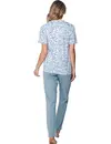 Pastunette dames 100% katoenen pyjama korte mouwen - Stone Blue