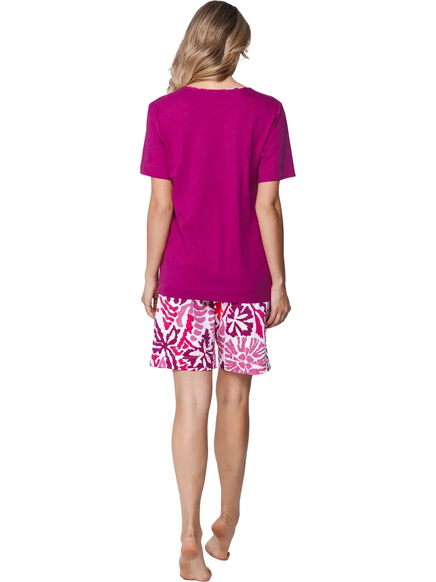 Pastunette dames shortama korte mouw - Paradise Pink