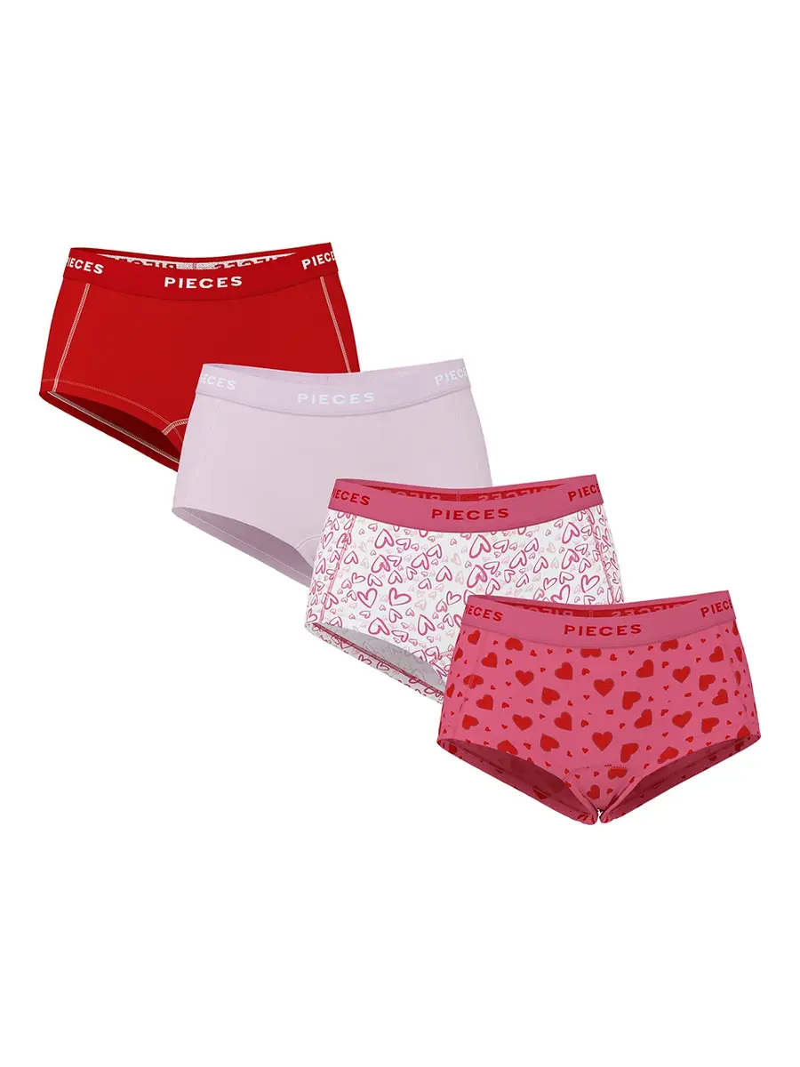 Pieces 4-Pack Dames shorts - Solid - Katoenen dames onderbroek - Multipack - Voordeelverpakking Pieces 4-Pack Dames shorts - Solid - Katoenen dames onderbroek - Multipack - Voordeelverpakking