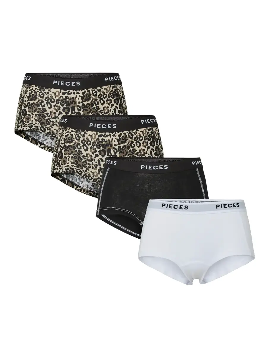 Pieces 4-Pack Dames shorts - Solid - Katoenen dames onderbroek - Multipack - Voordeelverpakking Pieces 4-Pack Dames shorts - Solid - Katoenen dames onderbroek - Multipack - Voordeelverpakking