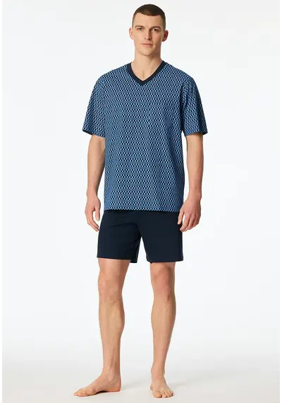 Schiesser heren shortama katoen - Comfort nightwear