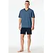 Schiesser heren shortama katoen - Comfort nightwear - Lichtblauw
