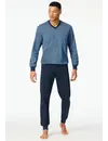 Schiesser pyjama heren lange mouw 100% katoen - Comfort - 181162 - Met boordjes
