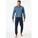 Schiesser pyjama heren lange mouw 100% katoen - Comfort - 181162 - Met boordjes - Lichtblauw