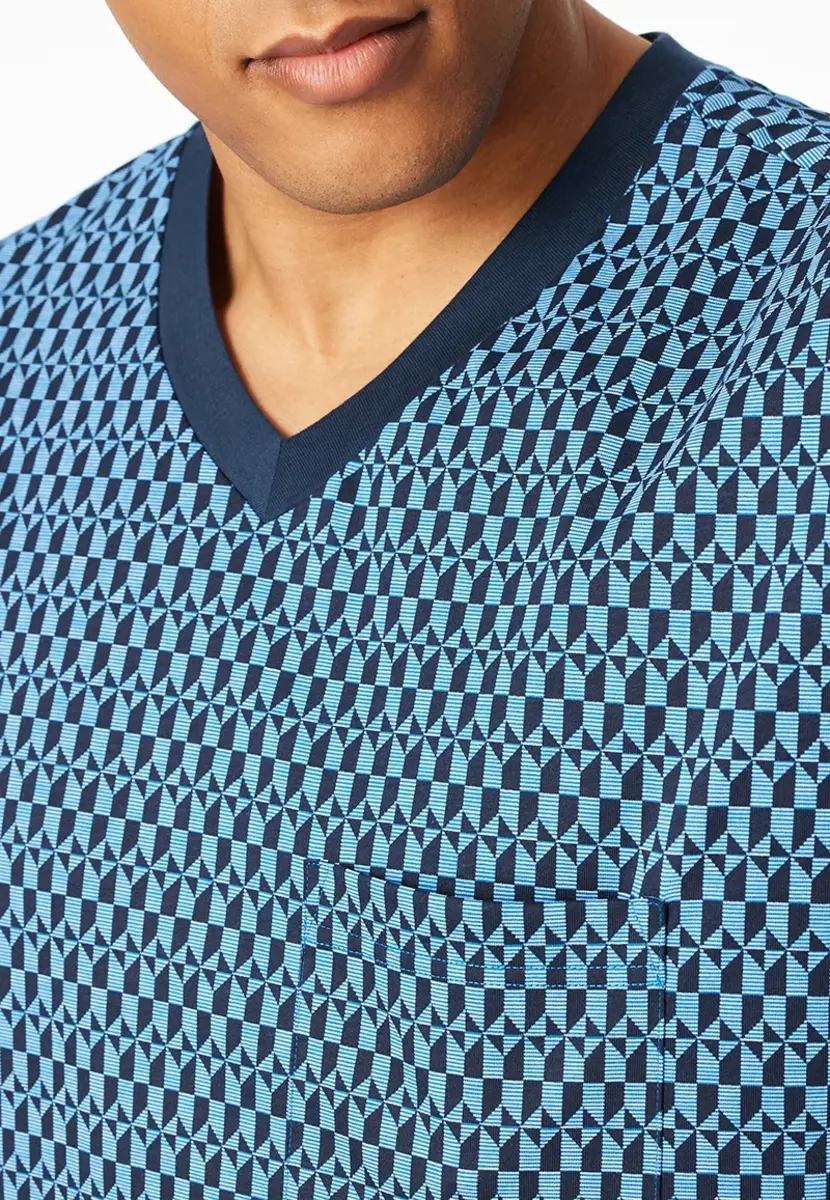 Schiesser Heren Nachthemd - Blue - Comfort Nightwear