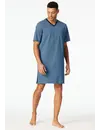 Schiesser Heren Nachthemd - Blue - Comfort Nightwear