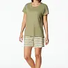 Schiesser dames shortama 100%  katoen - Casual Essentials - Zomer pyjama korte broek en korte mouwen