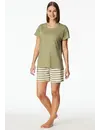 Schiesser dames shortama 100%  katoen - Casual Essentials - Zomer pyjama korte broek en korte mouwen