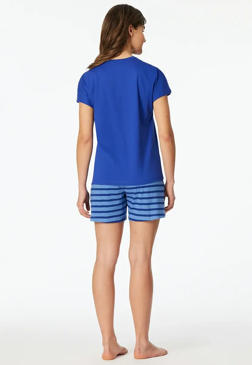Schiesser dames shortama 100%  katoen - Casual Essentials - Zomer pyjama korte broek en korte mouwen