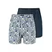 Schiesser 2-Pack heren wijde boxershort - Selected - 100% katoenen losse boxershort met sluiting - Blauw/Grijs