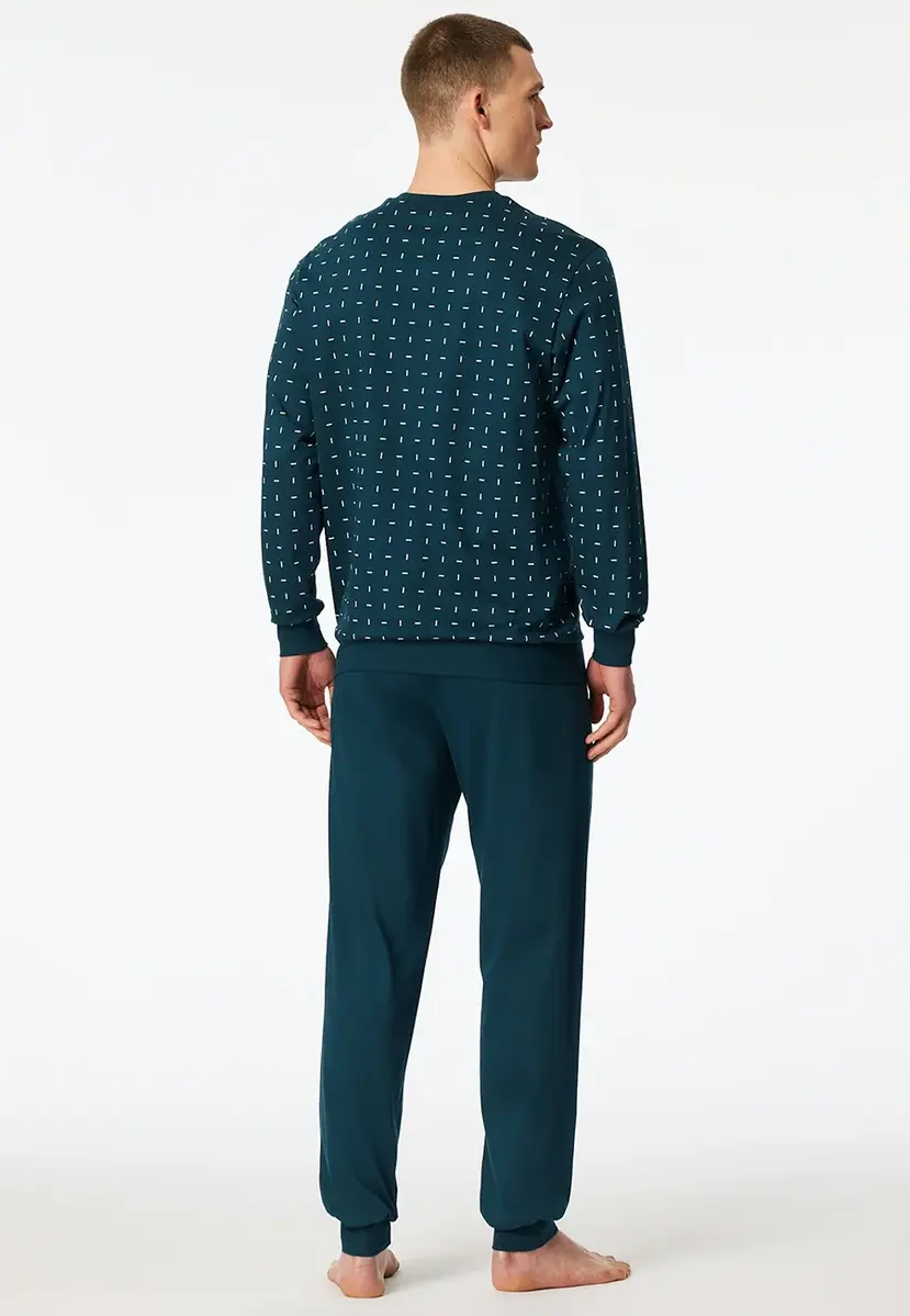 Schiesser pyjama heren Katoen lange mouw- Comfort Essentials - Zonder boordjes
