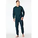Schiesser pyjama heren Katoen lange mouw- Comfort Essentials - Zonder boordjes - Petrol