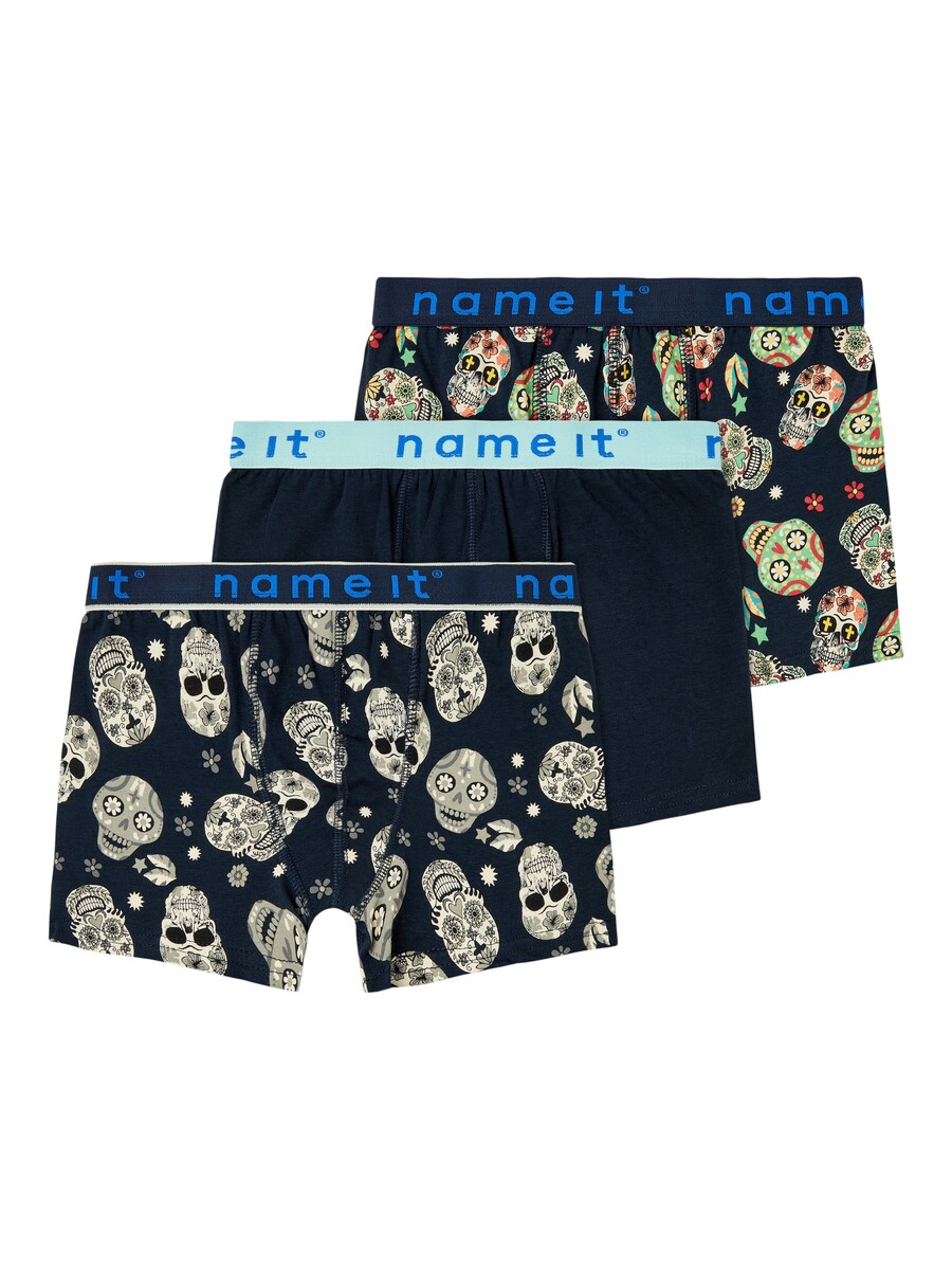Name-it  3-pak jongens boxershorts  - ''Dark Denim Football''