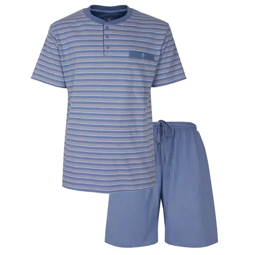 Paul Hopkins Heren shortama Knoopsluiting - Light Blue Summer