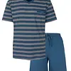 M.E.Q. Heren shortama katoen - V-hals - Blue Summer
