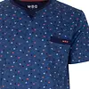 M.E.Q. Heren shortama katoen - V-hals - Blue logo
