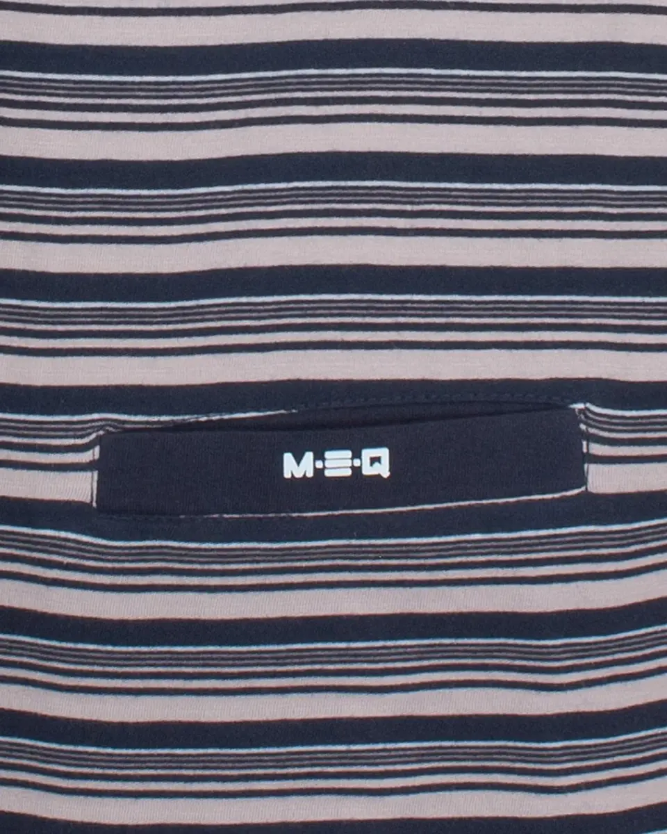 M.E.Q. Heren pyjama korte mouwen - lange broek - Grey stripe