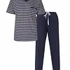 M.E.Q. Heren pyjama korte mouwen - lange broek - Grey stripe