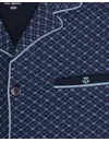 Paul Hopkins heren pyjama doorknoop - Knoopsluiting - Darkblue