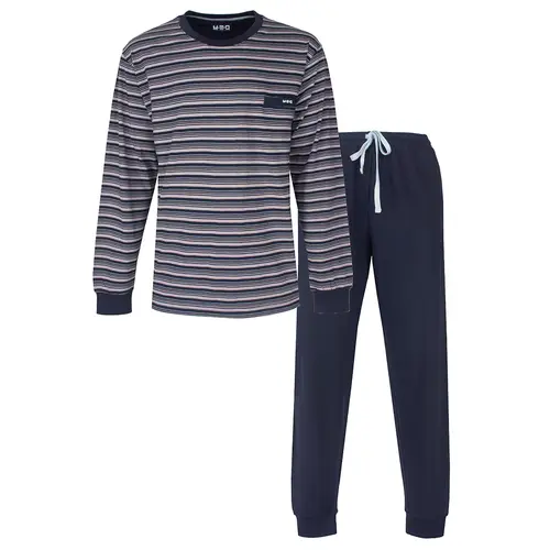 M.E.Q. Heren pyjama lange mouwen katoen - Night