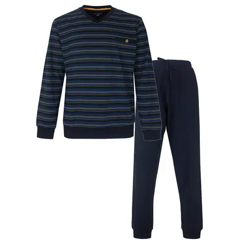 Paul Hopkins pyjama heren lange mouw V-hals - Dark blue
