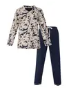 Medaillion dames pyjama - Doorknoop knoopsluiting - Blue flower