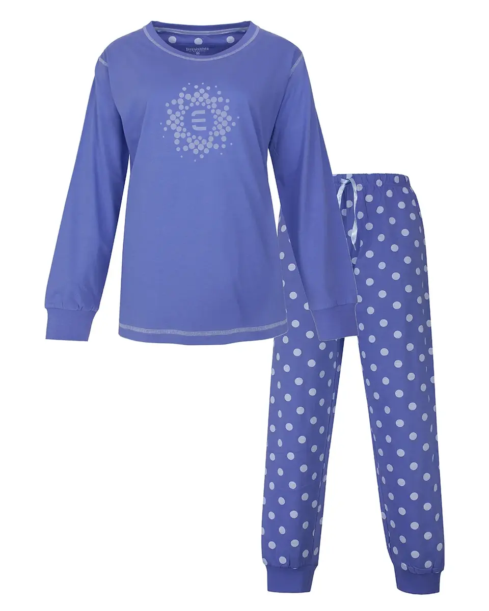 Irresistible dames pyjama lange mouw - Blue dots
