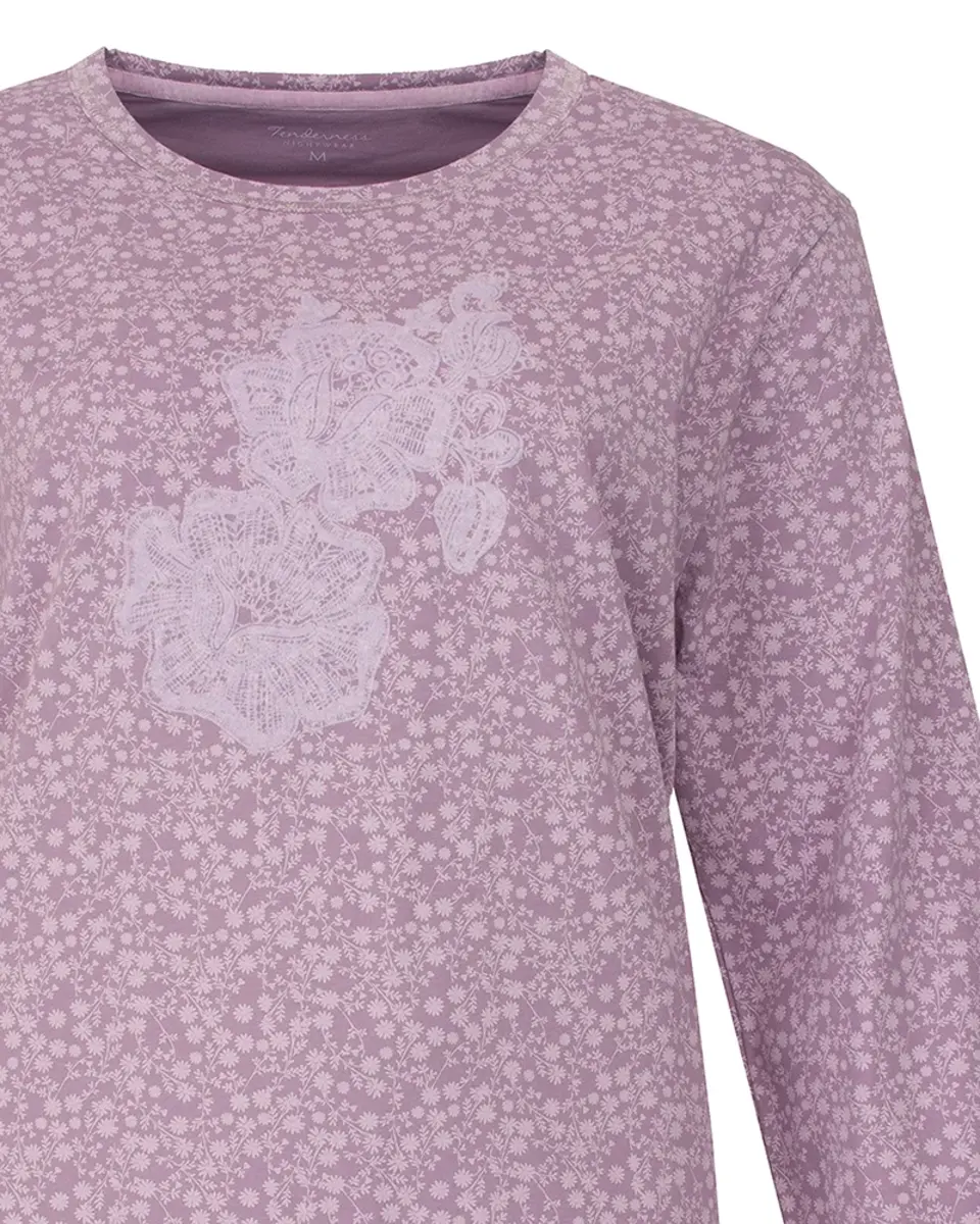 Tenderness dames pyjama Tricot lange mouw - Lila