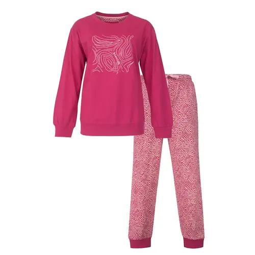 Irresistible dames pyjama lange mouw - Ronde hals - Pink flower
