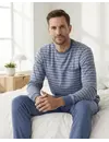 Paul Hopkins pyjama heren lange mouw - blauw/grijs