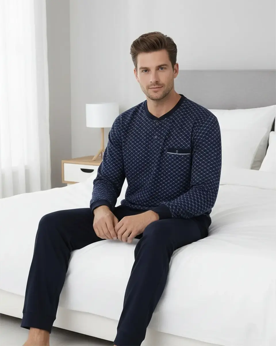 Paul Hopkins pyjama heren lange mouw - Knoopsluiting -