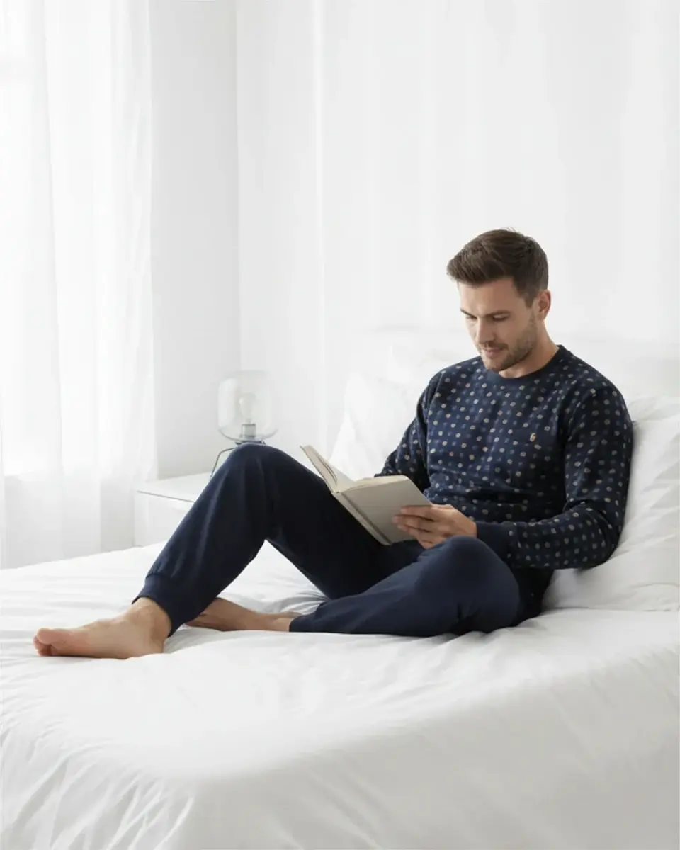 Paul Hopkins pyjama heren lange mouw - Blue inca