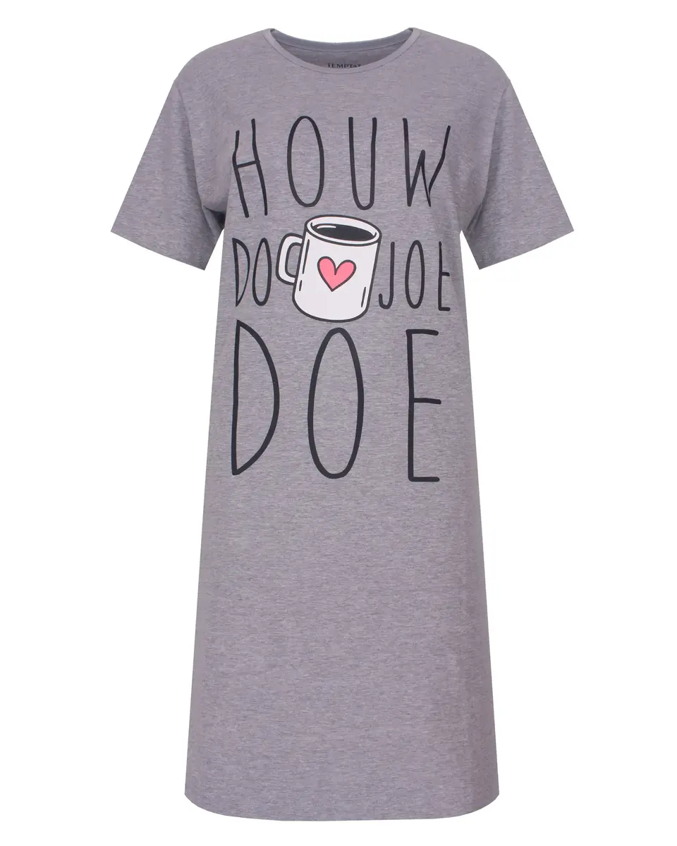 Temptation dames nachthemd korte mouw "Houw doe joe doe"