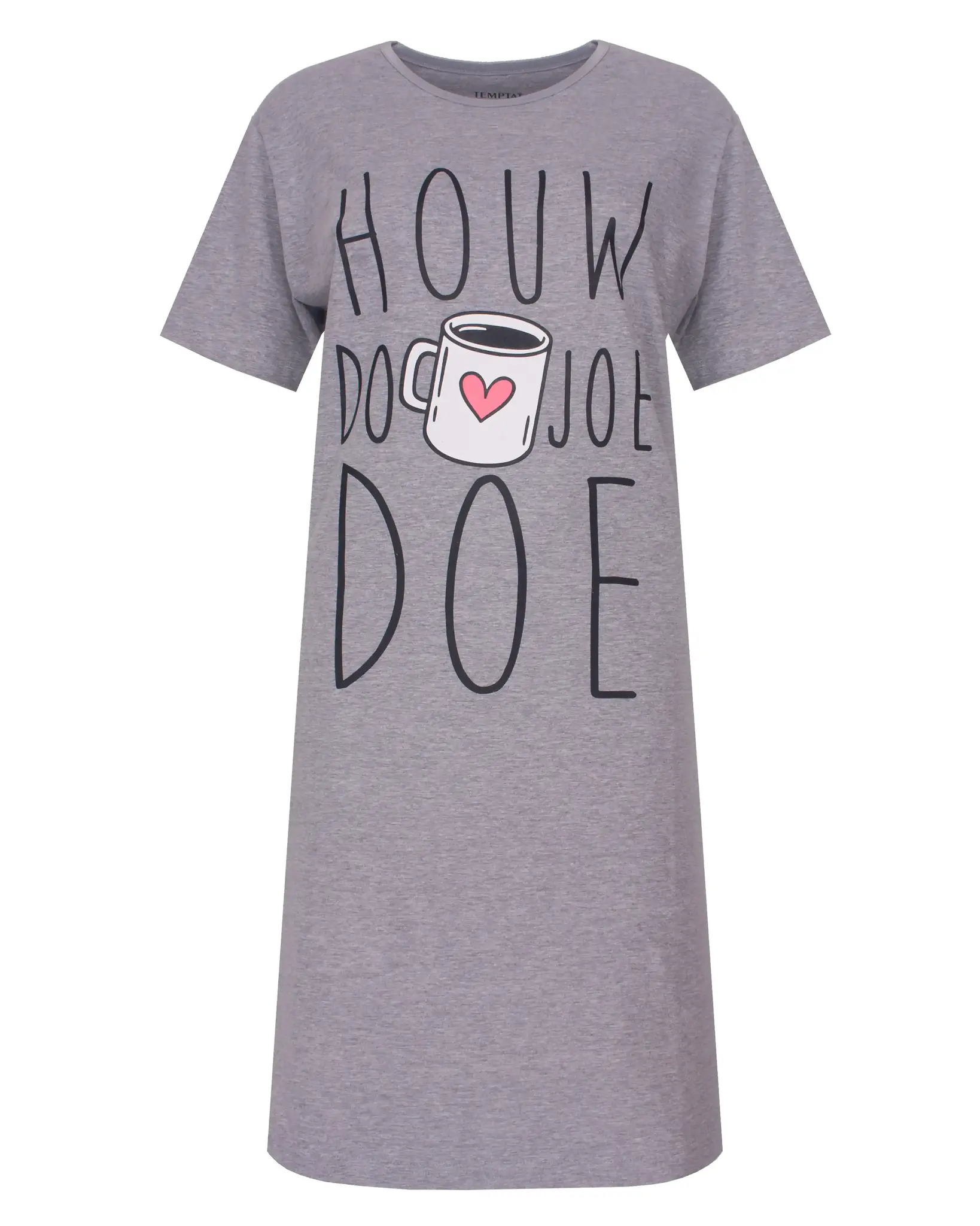 Temptation dames nachthemd korte mouw "Houw doe joe doe"