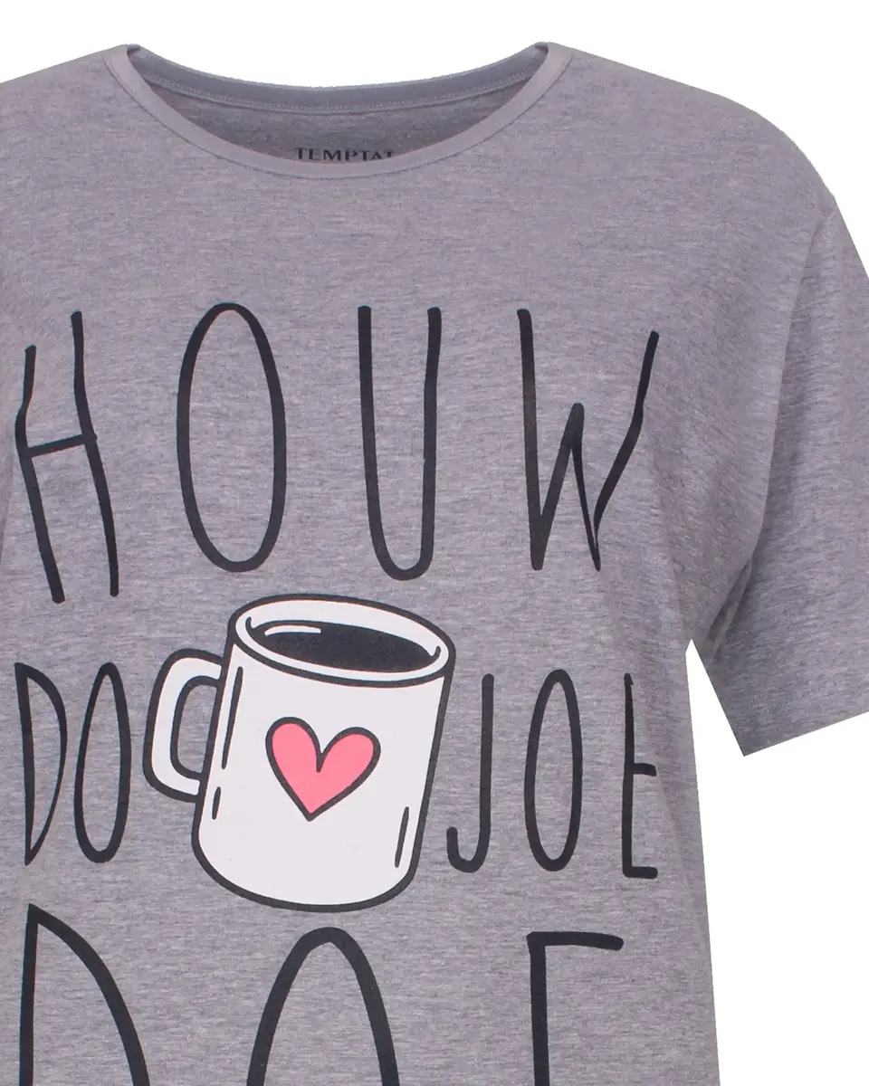 Temptation dames nachthemd korte mouw "Houw doe joe doe"