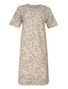 Tenora dames nachthemd knoopsluiting - korte mouw - Beige