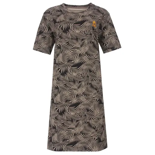 Medaillon dames nachthemd korte mouw - Taupe