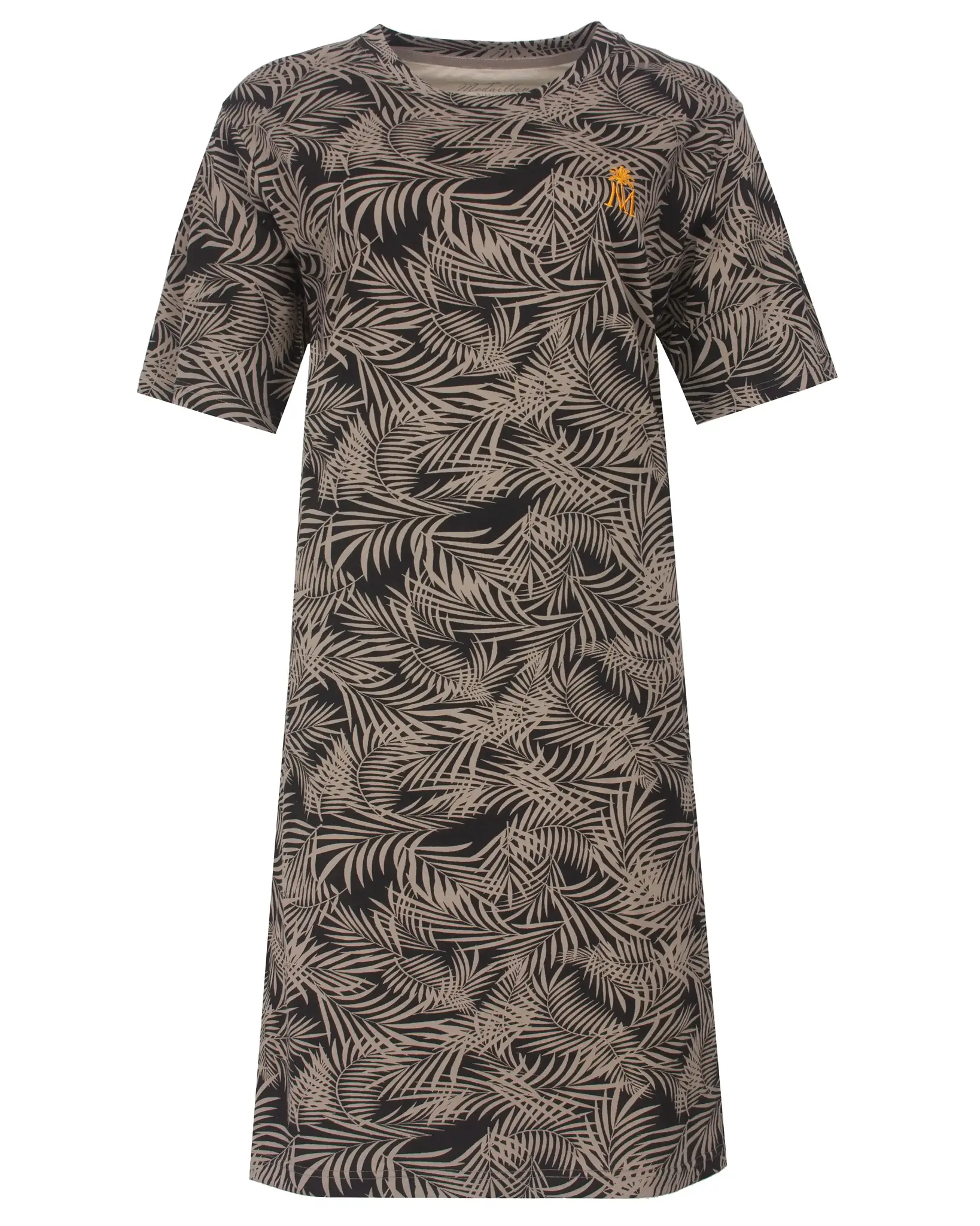 Medaillon dames nachthemd korte mouw - Taupe