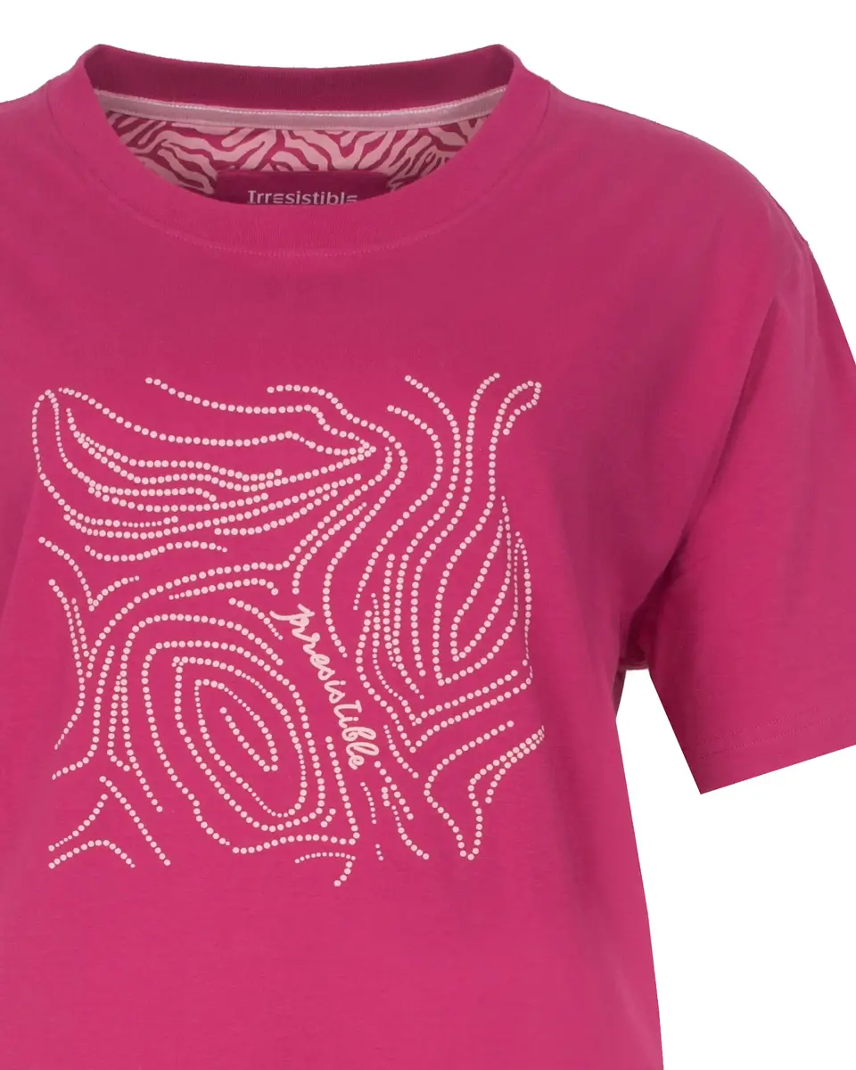 Irresistible dames nachthemd korte mouw - Fuchsia