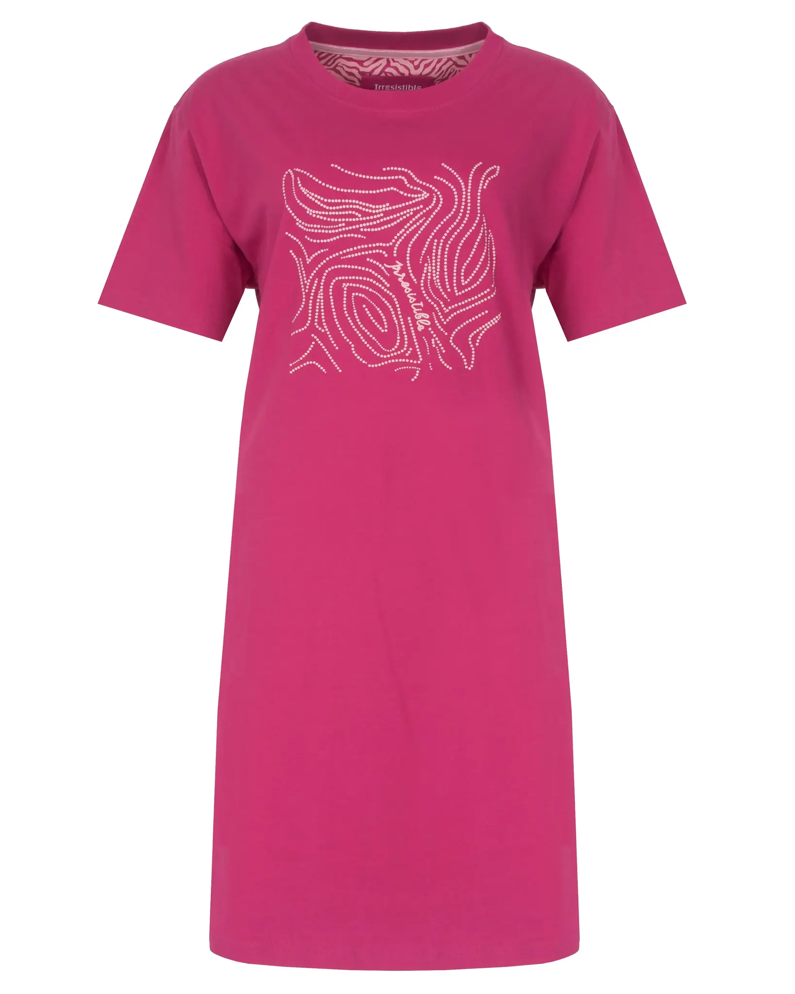 Irresistible dames nachthemd korte mouw - Fuchsia