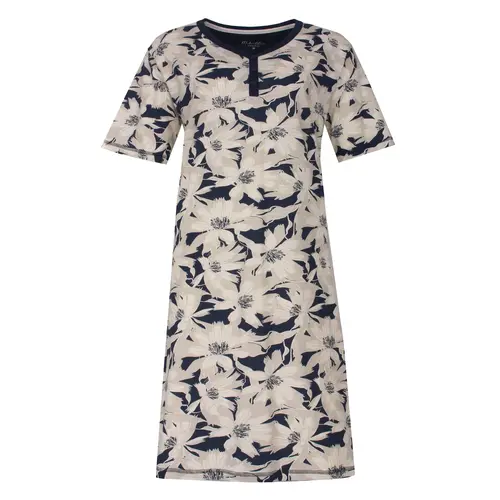 Medaillon dames nachthemd korte mouw - "Flowers"